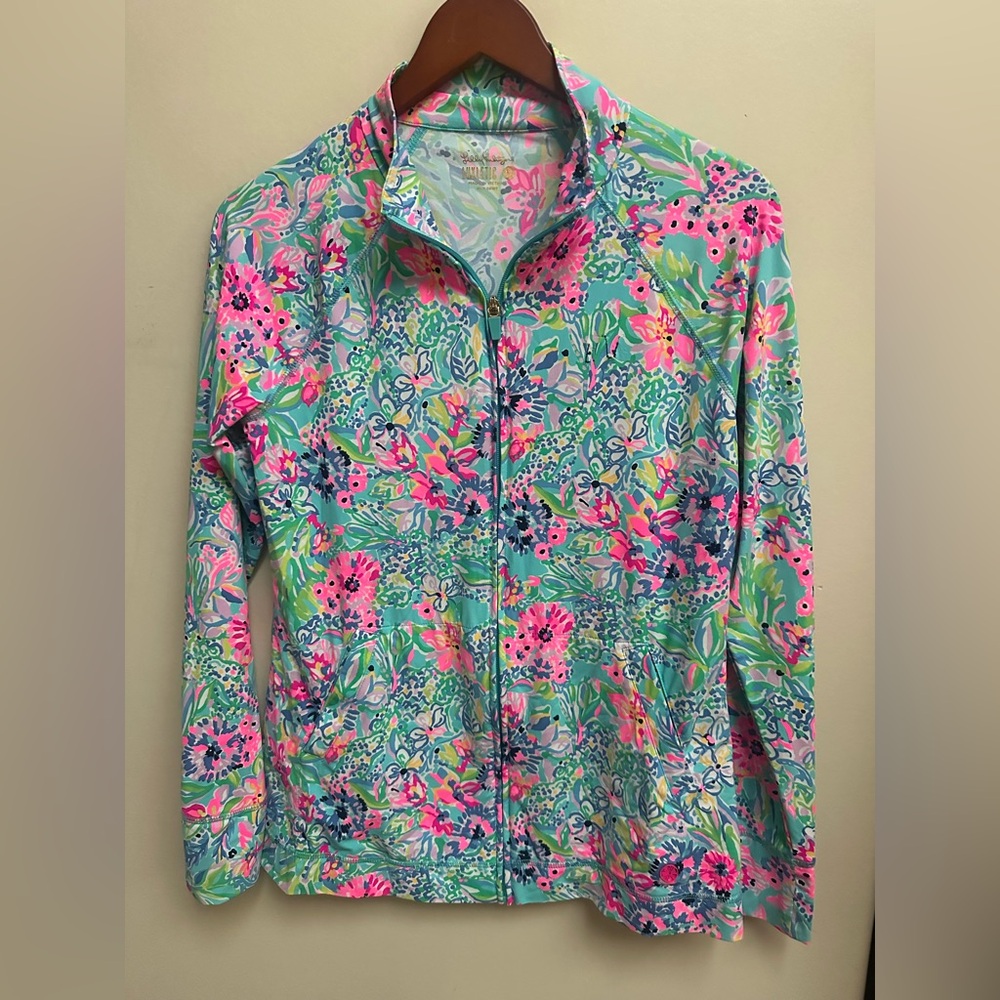 Lily Pulitzer Luxletic Marion Half-zip Sunguard In Soleil Pink